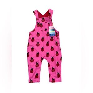 Toby Tiger NWT Size 18-24 Months Organic Ladybug Dungarees Overalls